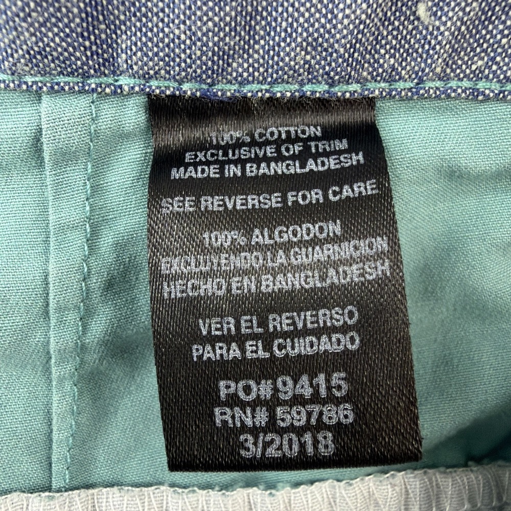 Beverly Hills Polo Club Mens Shorts 32 Blue Golf Print Chino Flat Front 9 In - Picture 5 of 10